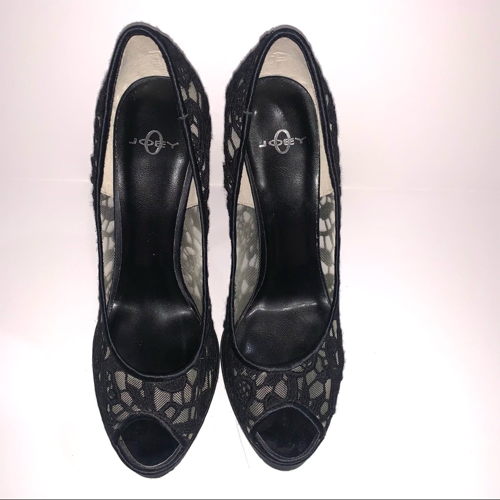 Joey Women’s Black Lace Heels - Picture 7 of 7